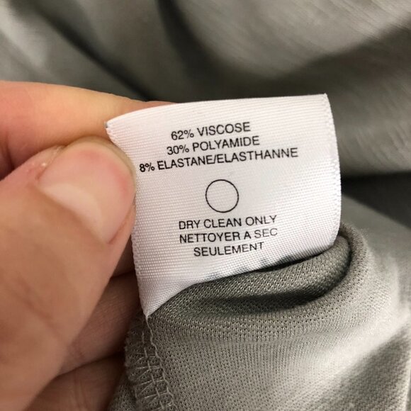 Obakki Fleur Light Grey Green Cowl Neck Ruched Waist Sleeveless Midi Dress Sz M - Picture 12 of 12